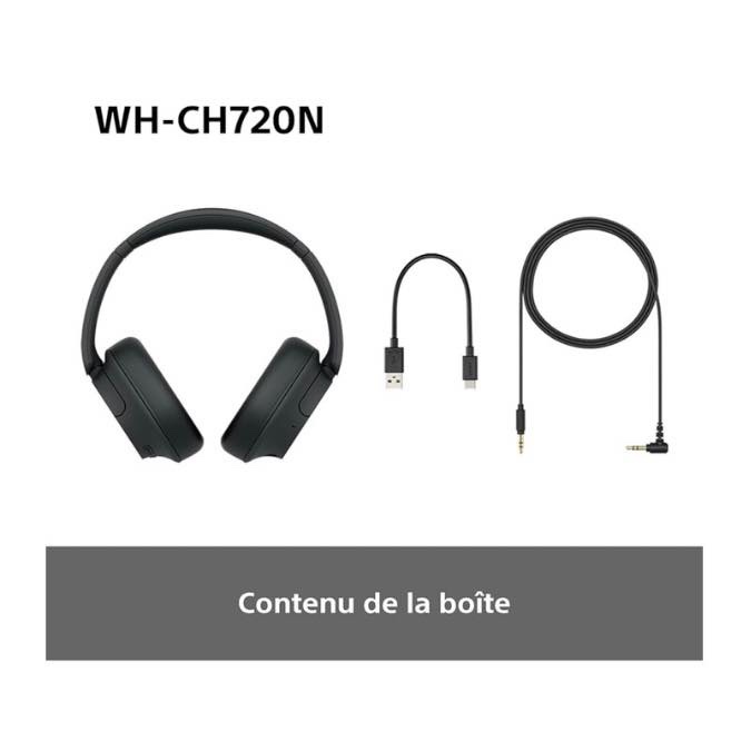 Sony WH-CH720N - Casque Bluetooth sans Fil à réduction de Bruit - Micro intégré - jusqu'à 35 Heures d'autonomie et Charge Rapide - Noir – Image 11
