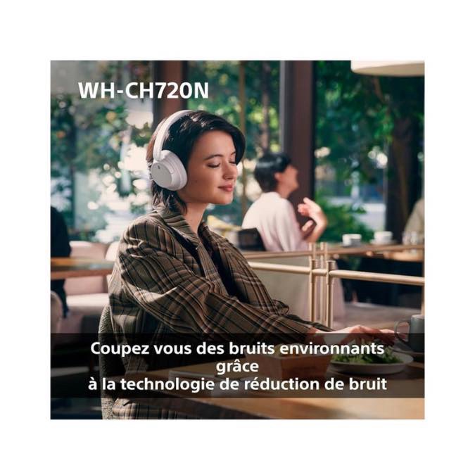 Sony WH-CH720N - Casque Bluetooth sans Fil à réduction de Bruit - Micro intégré - jusqu'à 35 Heures d'autonomie et Charge Rapide - Bleu – Image 3