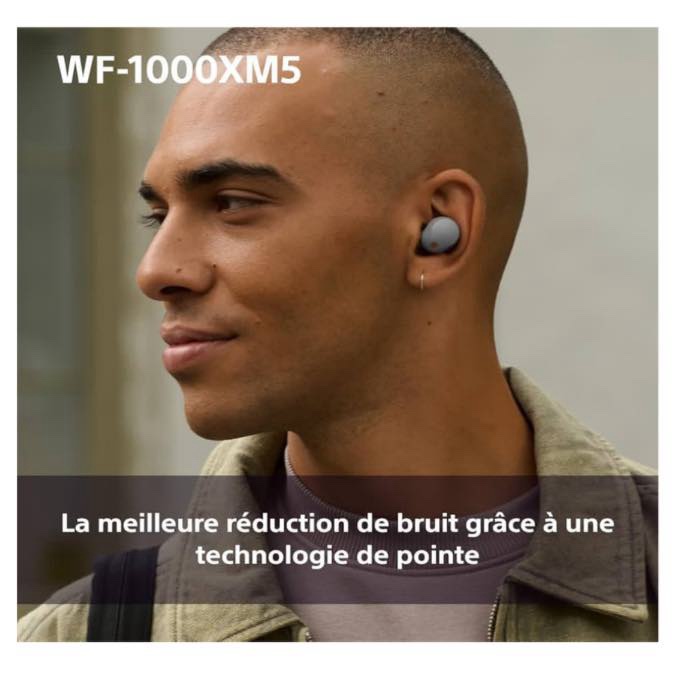 Sony WF-1000XM5 écouteurs sans Fil à réduction de Bruit, Bluetooth, Intra-Auriculaires avec Micro, 36 Heures d'autonomie, Charge Rapide, IPX4, Compatible iOS et Android - Argent – Image 8