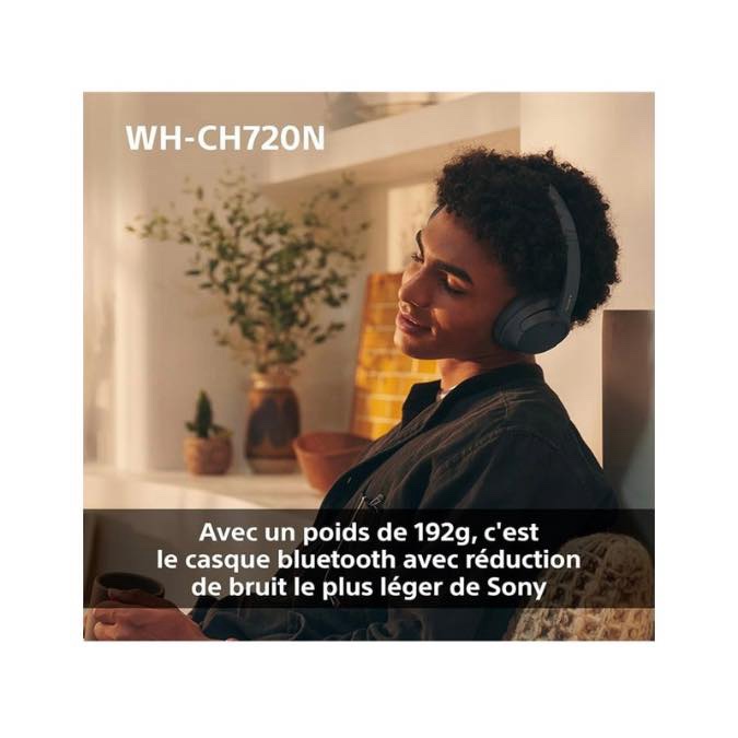 Sony WH-CH720N - Casque Bluetooth sans Fil à réduction de Bruit - Micro intégré - jusqu'à 35 Heures d'autonomie et Charge Rapide - Bleu – Image 6