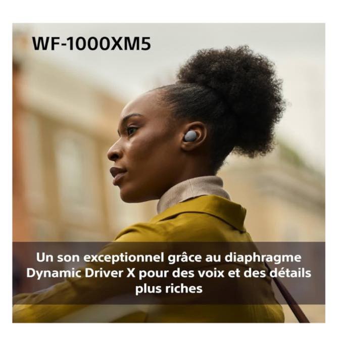 Sony WF-1000XM5 écouteurs sans Fil à réduction de Bruit, Bluetooth, Intra-Auriculaires avec Micro, 36 Heures d'autonomie, Charge Rapide, IPX4, Compatible iOS et Android - Argent – Image 9
