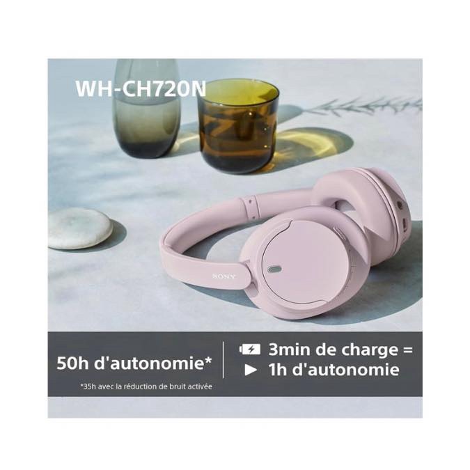 Sony WH-CH720N - Casque Bluetooth sans Fil à réduction de Bruit - Micro intégré - jusqu'à 35 Heures d'autonomie et Charge Rapide - Bleu – Image 7