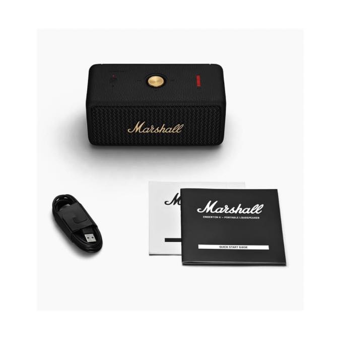 Marshall Emberton 2 - Enceinte Bluetooth Portable, sans Fil, Ip67 Résistant à la Poussière et à l'eau, Plus de 30 Heures de Lecture, Charge Rapide - Noir – Image 7