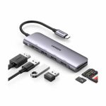 UGREEN 6 en 1 HDMI 4K USB C Hub Multiports Type C Dock vers adaptateur HDMI Station d'accueil USB-C avec HDMI 4K, fente pour lecteur de carte SD TF, 2 ports USB 3.0 , 1 Port USB-C 100W - compatibles IOS, Windows, Android, UGREEN CM195 70411