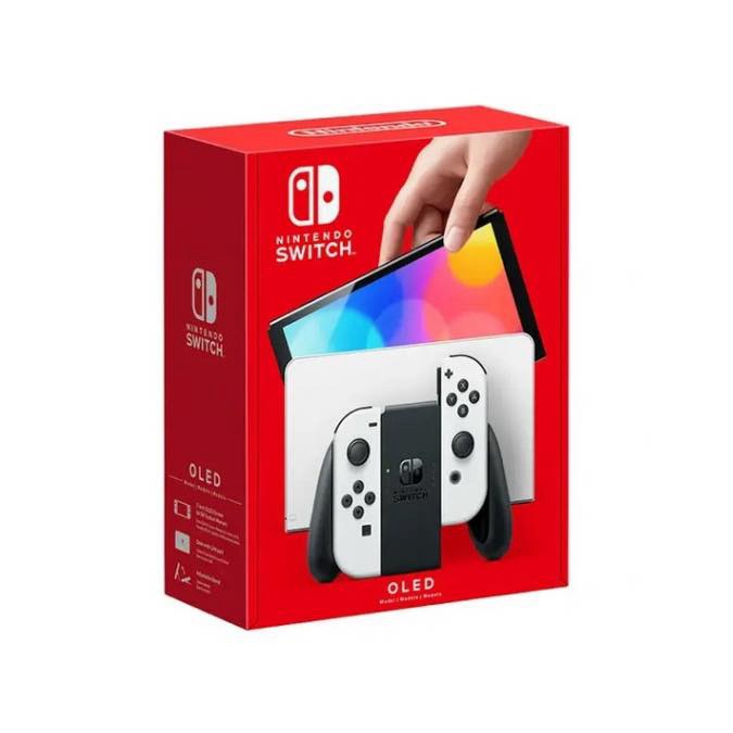 Console Nintendo Switch OLED avec Station d'Accueil/Manettes Joy-Con Blanches