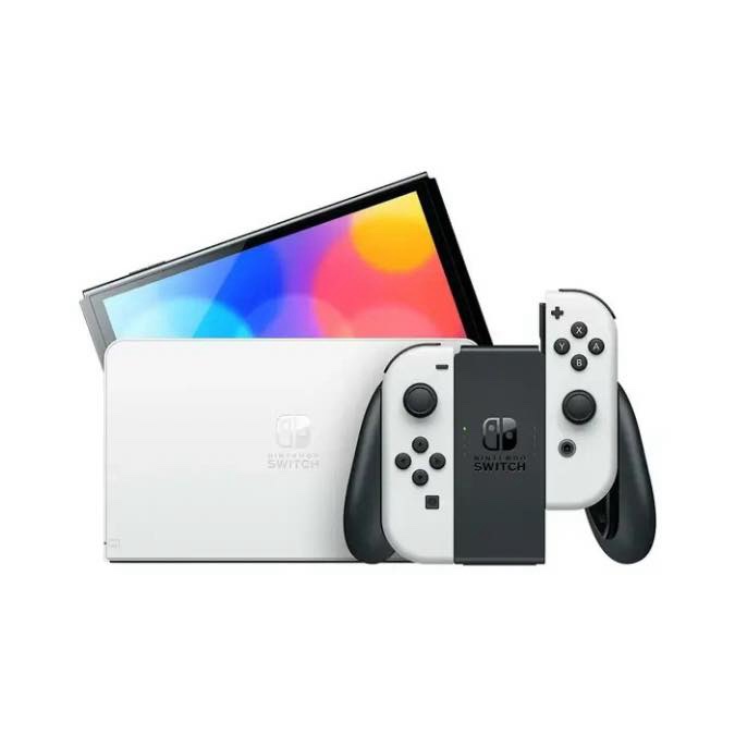 Console Nintendo Switch OLED avec Station d'Accueil/Manettes Joy-Con Blanches – Image 2