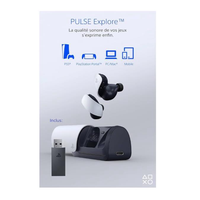 Sony Écouteurs Sans Fil PULSE Explore pour PlayStation 5, PC et Mac, Réduction de bruit, 10h d’Autonomie, Blanc – Image 2