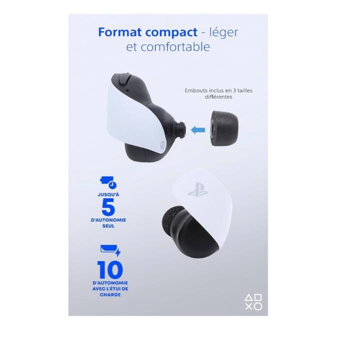 Sony Écouteurs Sans Fil PULSE Explore pour PlayStation 5, PC et Mac, Réduction de bruit, 10h d’Autonomie, Blanc – Image 5