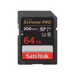 Carte Mémoire SDXC SanDisk 64 GO Extreme PRO avec vitesse allant jusqu'à 200 Mo/s, Classe 10, U3, V30