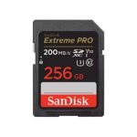 Carte Mémoire SDXC SanDisk 256 GO Extreme PRO + Rescue Pro Deluxe avec vitesse allant jusqu'à 200 Mo/s, UHS-I, Classe 10, U3, V30
