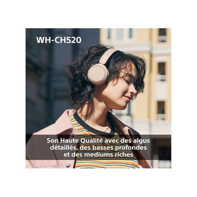 Sony WH-CH520 - Casque Bluetooth sans Fil, Multipoint, Micro intégré - jusqu'à 50 Heures d'autonomie et Charge Rapide - Noir – Image 3