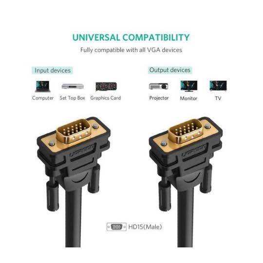 Câble VGA mâle à mâle de 2 mètres - UGREEN VG101 11646 – Image 3