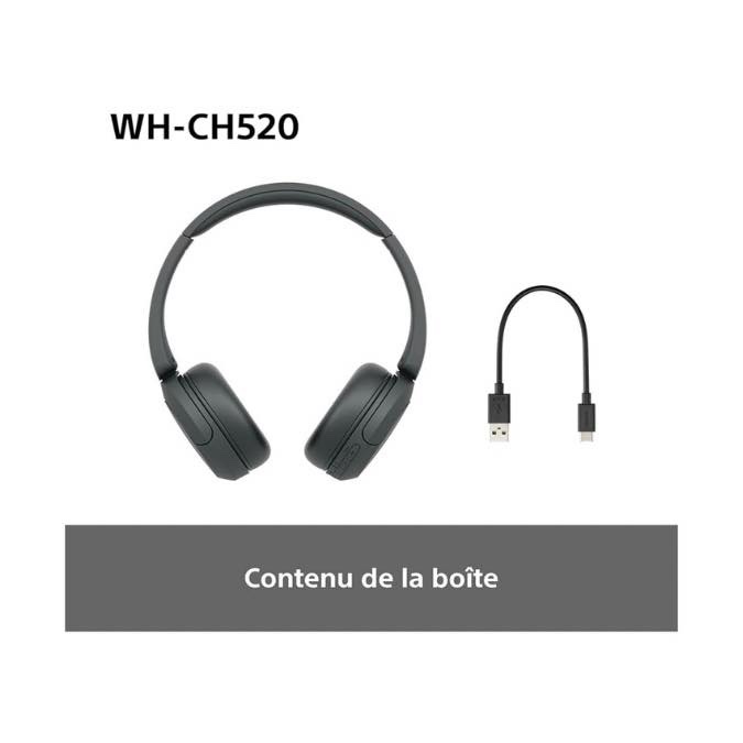 Sony WH-CH520 - Casque Bluetooth sans Fil, Multipoint, Micro intégré - jusqu'à 50 Heures d'autonomie et Charge Rapide - Noir – Image 8