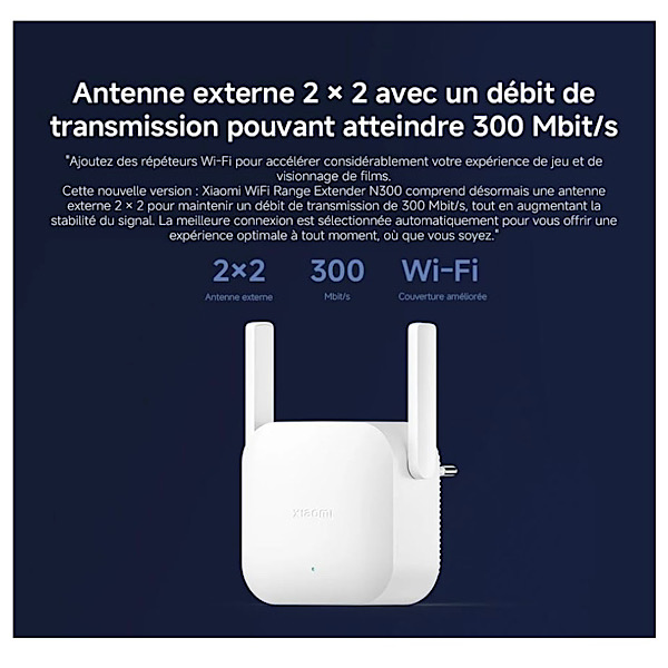 Xiaomi Wifi Range Extender N300 Répéteur Wi-Fi - Amplificateur De Signal - Blanc – Image 5