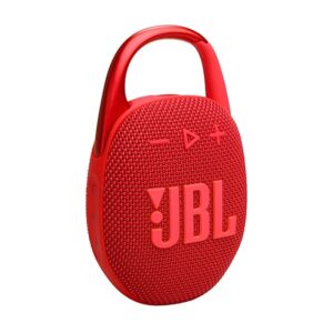 JBL Clip 5 - Enceinte Bluetooth ultra-portable, mousqueton intégré, son JBL Pro, basses percutantes, 12 heures d'autonomie, fonction Playtime Boost, résistante à l'eau et à la poussière IP67, Rouge