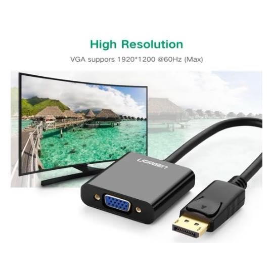 Adaptateur Displayport vers VGA Convertisseur DP Mâle vers VGA Femelle Noir - UGREEN DP109 20415 – Image 3