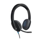 Logitech H540 Casque Filaire, Ecouteurs Stéréo Anti-Parasites, USB, Commandes sur l'Oreillette, Témoin Lumineux d'Activation de la Sourdine, PC/Mac/Portable/Chromebook - Noir