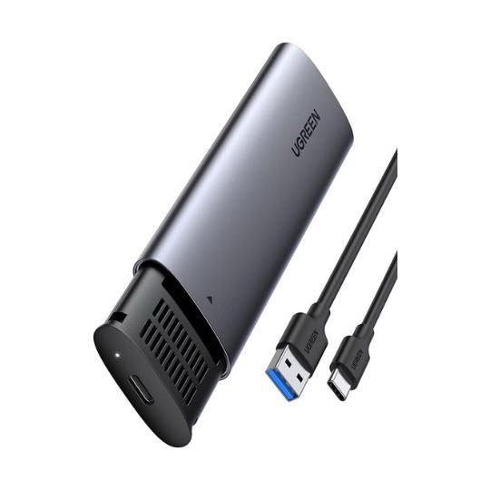 Boîtier SSD SATA M.2, USB 3.1 Gen 2 vers M2 NGFF vers M.2 M+B/B-Key Caddy 2280/2260/2242/2230 Lecteur de disque externe Thunderbolt 3 compatible avec WD Blue 3D/GREEN, Samsung 860 EVO , Crucial - Gris UGREEN CM400 10903