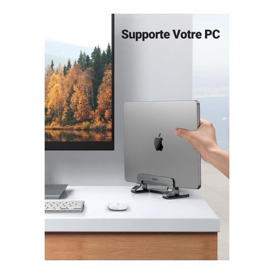 UGREEN Support Ordinateur Vertical en Aluminium Laptop pour Portable Bureau Réglable – Image 2