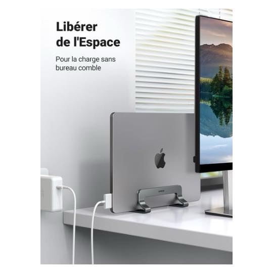 UGREEN Support Ordinateur Vertical en Aluminium Laptop pour Portable Bureau Réglable – Image 6