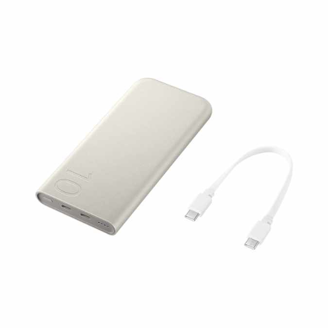 Samsung Powerbank Batterie externe 10 000 mAh charge Ultra Rapide 25W avec 2 ports USB-C, Beige – Image 7