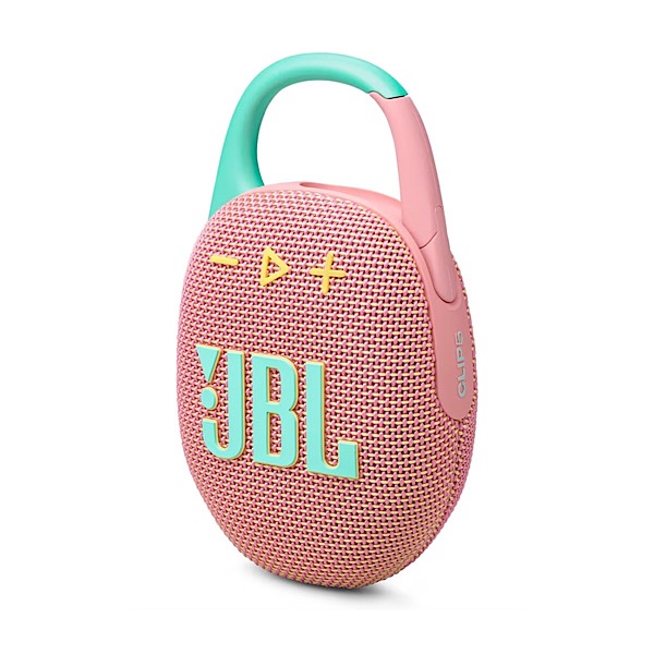 JBL Clip 5 - Enceinte Bluetooth ultra-portable, mousqueton intégré, son JBL Pro, basses percutantes, 12 heures d'autonomie, fonction Playtime Boost, résistante à l'eau et à la poussière IP67, Rose