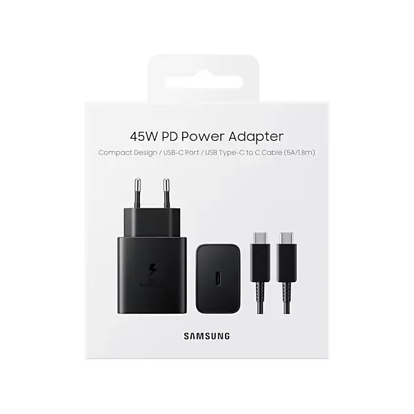 Chargeur d’origine Samsung 45W – Super Fast Charging, port USB-C (avec câble) – EP T4511 – noir – Image 3