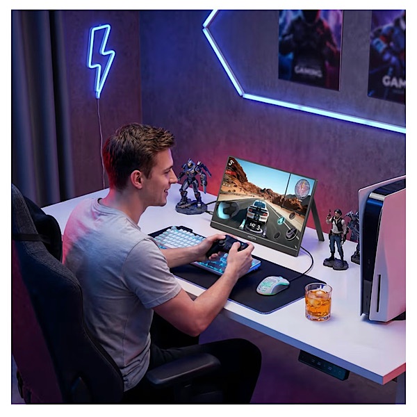 ARZOPA Z1FC - Écran Portable 16,1" 144 Hz avec béquille, 100% sRGB 1920 × 1080P FHD HDR 144 Hz, Ultra Fin-Protection des Yeux-Deuxième écran Externe pour Ordinateur portable/PC/Mac/PS3/4/5/Xbox – Image 8