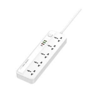 LDNIO SC5415 Multiprise Electrique, Prise Multiple 200cm, Multiprise Parafoudre avec Protection Contre les Surtensions et Interrupteur - 5 prises AC avec port USB et USB-C