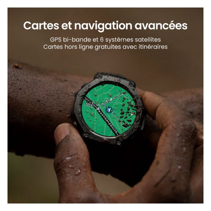 Amazfit T-Rex 3 - Montre connectée Écran AMOLED 1,5″, 3 semaines d’autonomie, Carte de navigation avancée, GPS, IA, Écran tactile – Lava – Image 8