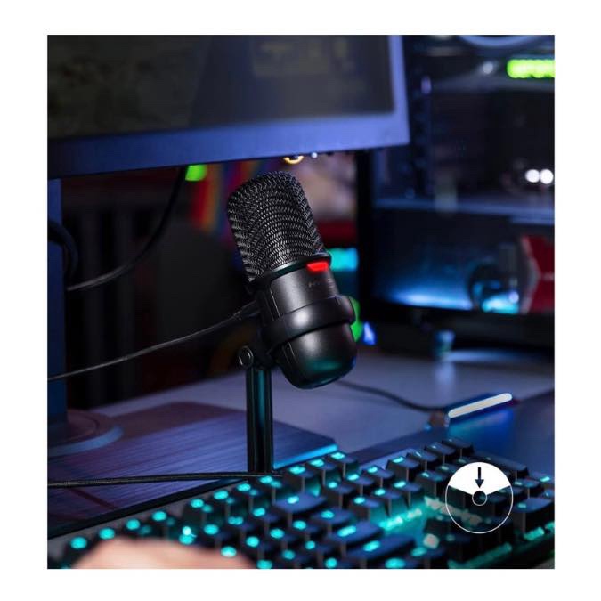 HyperX SoloCast Microphone Pro USB à condensateur, pour PC, PS4 et Mac - Désactivation du Micro par Pression, Diagramme Polaire cardioïde, Gaming, Streaming, Podcasts, Twitch, Youtube, Discord - Noir – Image 2