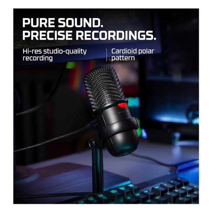 HyperX SoloCast Microphone Pro USB à condensateur, pour PC, PS4 et Mac - Désactivation du Micro par Pression, Diagramme Polaire cardioïde, Gaming, Streaming, Podcasts, Twitch, Youtube, Discord - Noir – Image 4