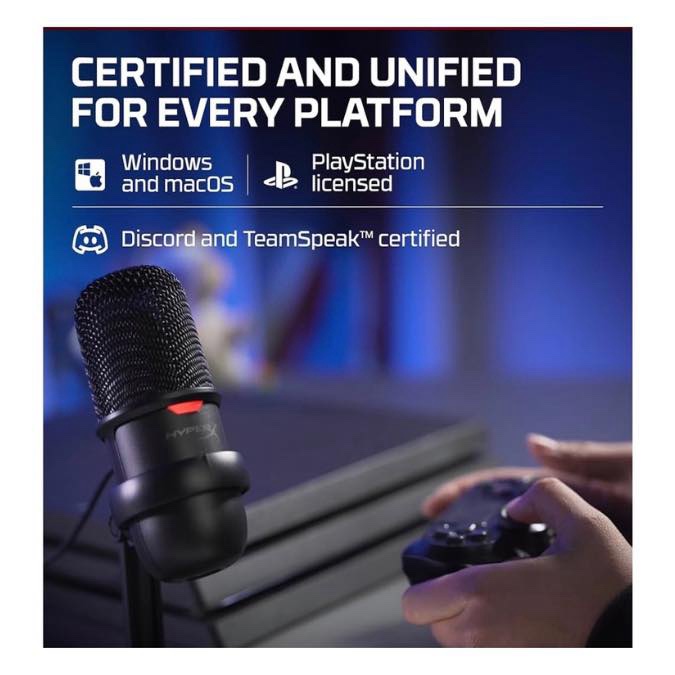 HyperX SoloCast Microphone Pro USB à condensateur, pour PC, PS4 et Mac - Désactivation du Micro par Pression, Diagramme Polaire cardioïde, Gaming, Streaming, Podcasts, Twitch, Youtube, Discord - Noir – Image 6