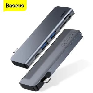 Baseus Harmonica 5en1 USB 3.0 x 2 + SD + TF + HUB USB-C / Type C PD Smart adaptateur