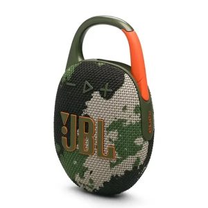 JBL Clip 5 - Enceinte Bluetooth ultra-portable, mousqueton intégré, son JBL Pro, basses percutantes, 12 heures d'autonomie, fonction Playtime Boost, résistante à l'eau et à la poussière IP67, Camouflage