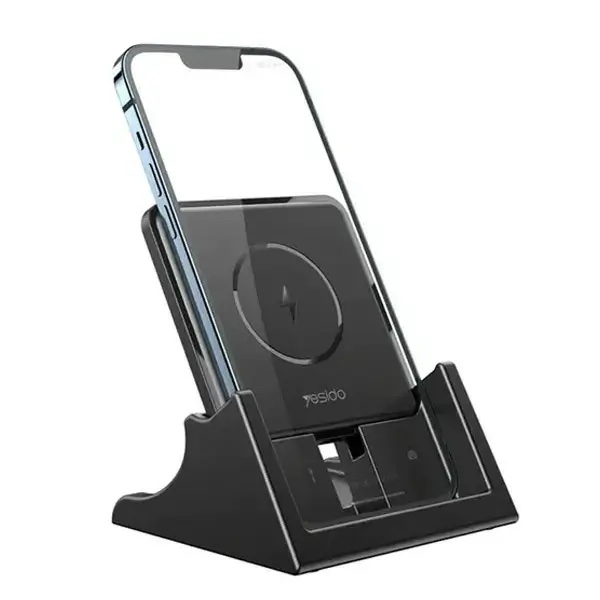 Chargeur rapide sans fil de bureau Yesido DS15 15W avec support de téléphone amovible
