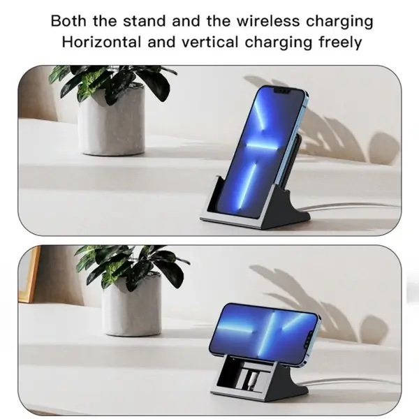 Chargeur rapide sans fil de bureau Yesido DS15 15W avec support de téléphone amovible – Image 3