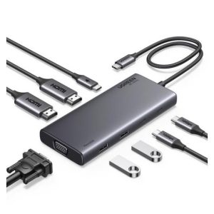 Station d'accueil USB C 4K 8 en 1 UGREEN, double écran, triple écran, hub USB C avec 2 ports HDMI, VGA, 2 ports USB A&C 3.2, 100 W UGREEN CM639 35588