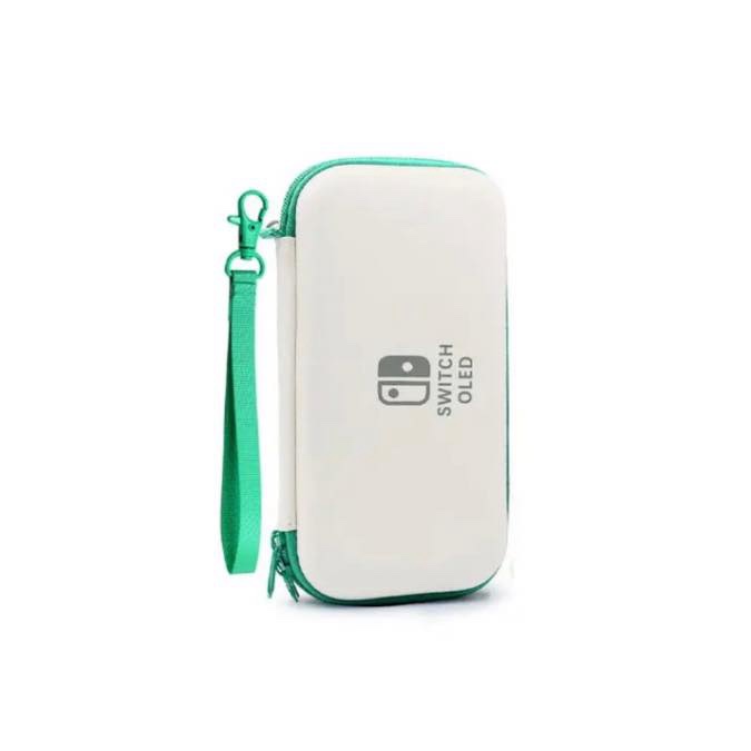 Etui - Housse - Sac de rangement pour Nintendo Switch OLED - Vert Blanc