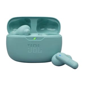 JBL Wave Beam 2 – Écouteurs intra-auriculaires – IP54 – BT5.3 – Réduction de bruit active – Micro – Autonomie 10 + 30h – Bleu / turquoise