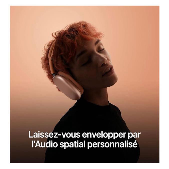 Apple Airpods Max avec Pochette – Casque circum-aural fermé sans fil – Réduction de bruit active – BT5.0 – Commandes/Micro – Autonomie 20h – Charge rapide – Rose – Image 4