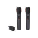 JBL Partybox Wireless Mic, lot de 2 microphones sans fil numériques, 20 heures d'autonomie, batteries rechargeables, connexion stable de 2,4 GHz, réduction des bruits indésirables