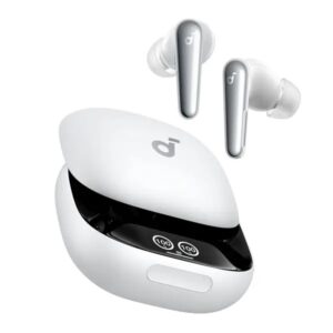 Ecouteurs sans fil – Soundcore Liberty 4 Pro Par Anker – Réduction de Bruit – Appels clairs avec 6 micros et IA – IPX5 – 40H Autonomie – Blanc