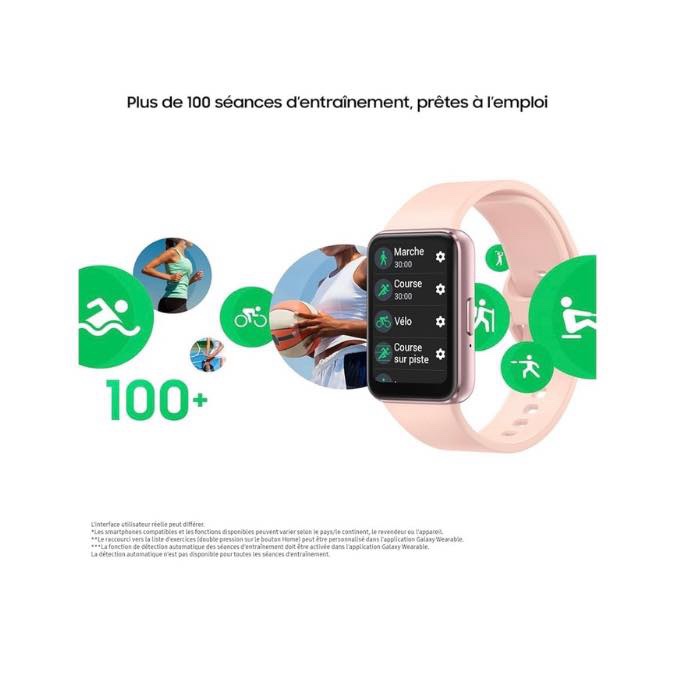 Samsung Galaxy Fit3 - Montre connectée avec écran AMOLED de 40 mm, corps en aluminium, suivi complet de l’activité physique et de la santé, batterie jusqu’à 13 jours, charge rapide, 5 ATM - Rose/Or – Image 4