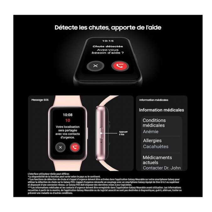 Samsung Galaxy Fit3 - Montre connectée avec écran AMOLED de 40 mm, corps en aluminium, suivi complet de l’activité physique et de la santé, batterie jusqu’à 13 jours, charge rapide, 5 ATM - Rose/Or – Image 7
