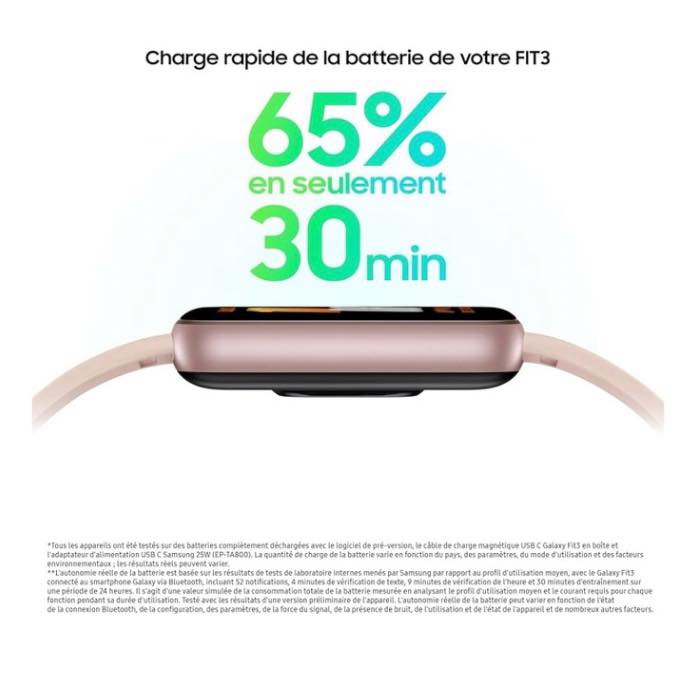 Samsung Galaxy Fit3 - Montre connectée avec écran AMOLED de 40 mm, corps en aluminium, suivi complet de l’activité physique et de la santé, batterie jusqu’à 13 jours, charge rapide, 5 ATM - Rose/Or – Image 3