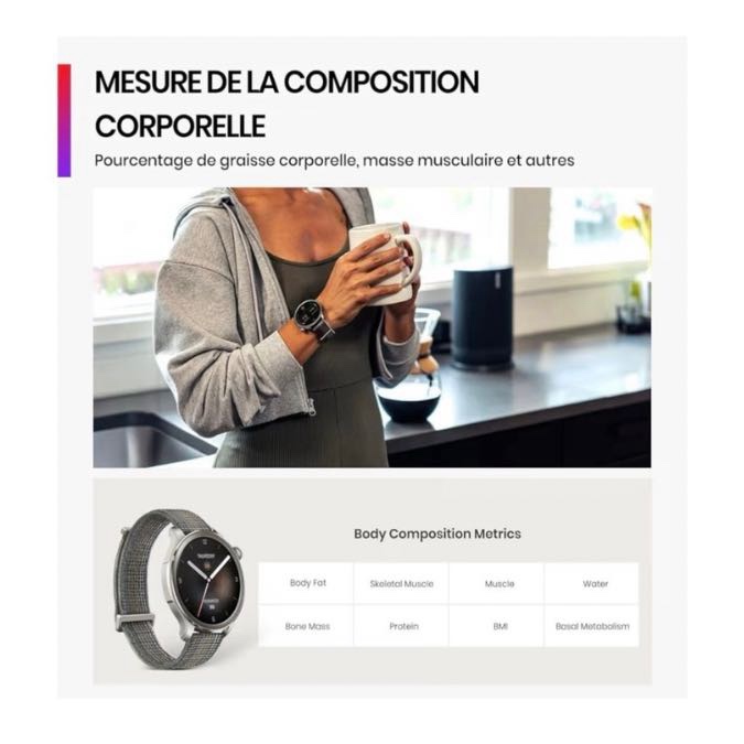 Amazfit Balance 46mm Montre Intelligente - Paiement Sans Contact - NFC - Coach de Fitness AI - Autonomie de 14 Jours - Surveillance du Sommeil et de la Santé - GPS - 150 Modes Sportifs pour Android et iPhone, Gris coucher de soleil – Image 5