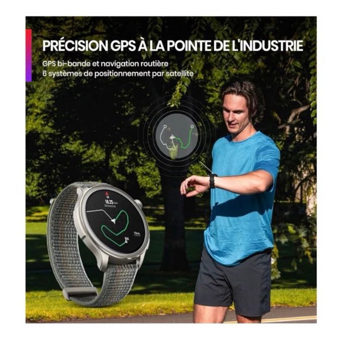 Amazfit Balance 46mm Montre Intelligente - Paiement Sans Contact - NFC - Coach de Fitness AI - Autonomie de 14 Jours - Surveillance du Sommeil et de la Santé - GPS - 150 Modes Sportifs pour Android et iPhone, Gris coucher de soleil – Image 8