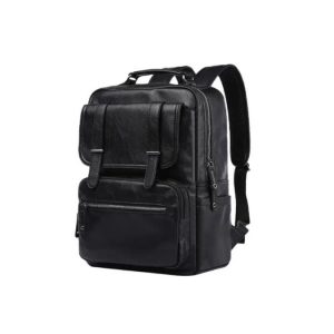 Sac à dos élégant imperméable 14 pouces- en Simili Cuir couleur noire - Homme & Dame