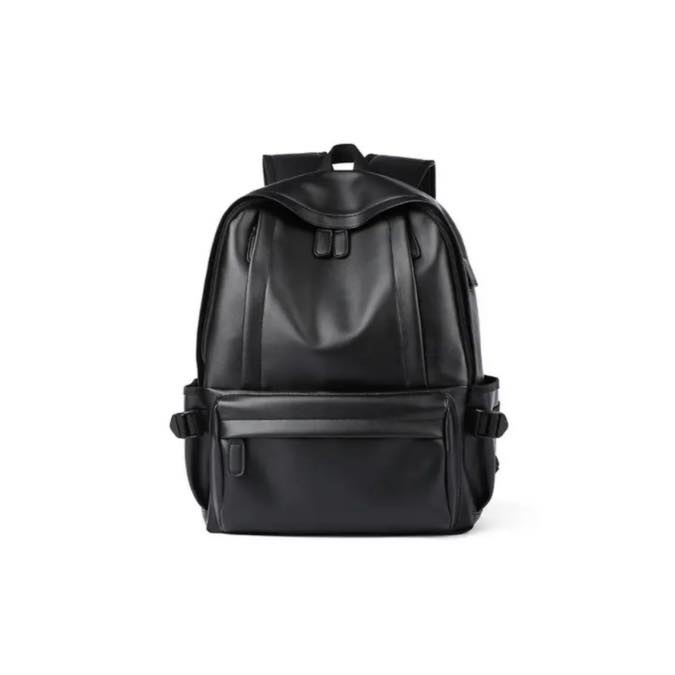 Sac à dos élégant imperméable 15,6 pouces - en Simili Cuir couleur noire - Homme & Dame – Image 2